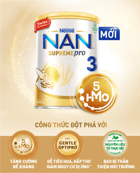 Sua Nan Supreme Pro 3 5Hmo 800G 2 6 Tuoi Medium Sữa Bột Nan Supreme Pro 3 (5Hmo) 800G (2-6 Tuổi)