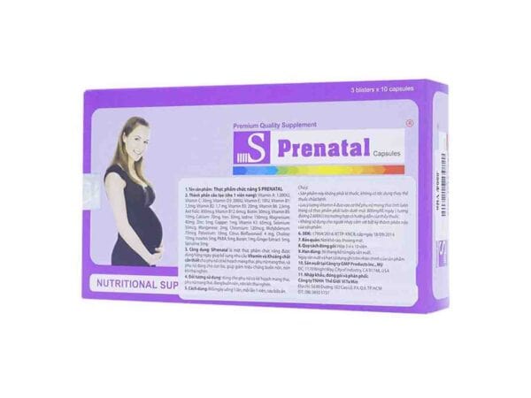 00006873 S Prenatal Vien Uong Bo Sung Vitamin Va Khoang Chat 6014 5B62 Large 1 Thực Phẩm Bảo Vệ Sức Khỏe S-Prenatal Hộp 3 Vỉ X 10 Viên