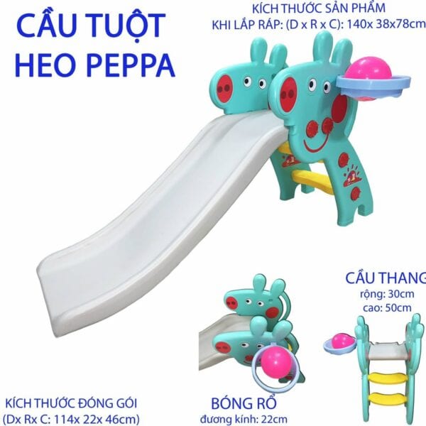 Cau Tuot Heo Peppa 3 In 1 Cau Tuot Bong Ro Cau Thang Song Son Medium Cầu Tuột Heo Peppa 3 In 1 (Cầu Tuột, Bóng Rổ, Cầu Thang - Song Son)