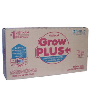 Sữa Bột Pha Sẵn Nutifood Grow Plus Đỏ FDI 110ml - (lốc 4 hộp - thùng 12 lốc)