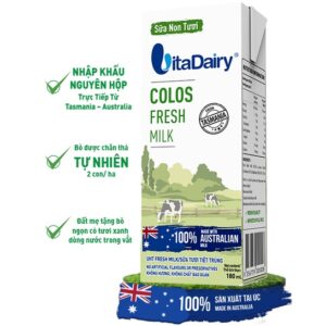 Sữa non tươi VitaDairy Colos Fresh Milk lốc 3 hộp 180ml (thùng 8 lốc)