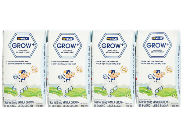 Loc 4 Hop Sua Tuoi Tiet Trung It Duong Vpmilk Grow 110Ml 202209161135191620 Medium Sữa Tiệt Trùng Ít Đường Vpmilk Grow 110Ml (Lốc 4 Hộp)