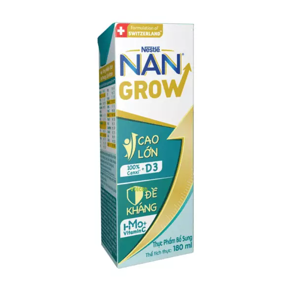 Nan Grow 180 2 Sữa Nước Nan Optipro Hmo 180Ml (Lốc 4 Hộp, Thùng 6 Lốc) Qc Mới