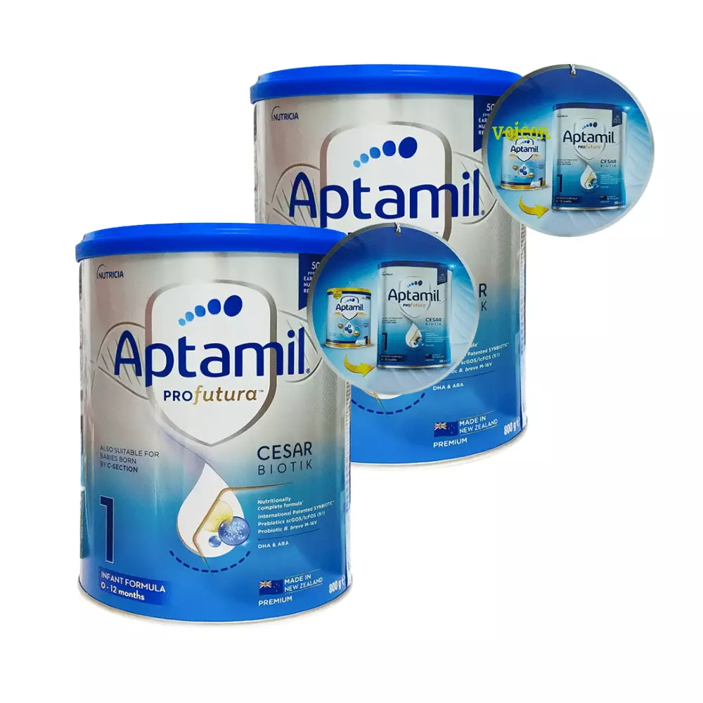 Aptamil 5 Combo 2 Lon Sữa Bột Aptamil New Zealand Số 1-800G (0-12 Tháng)