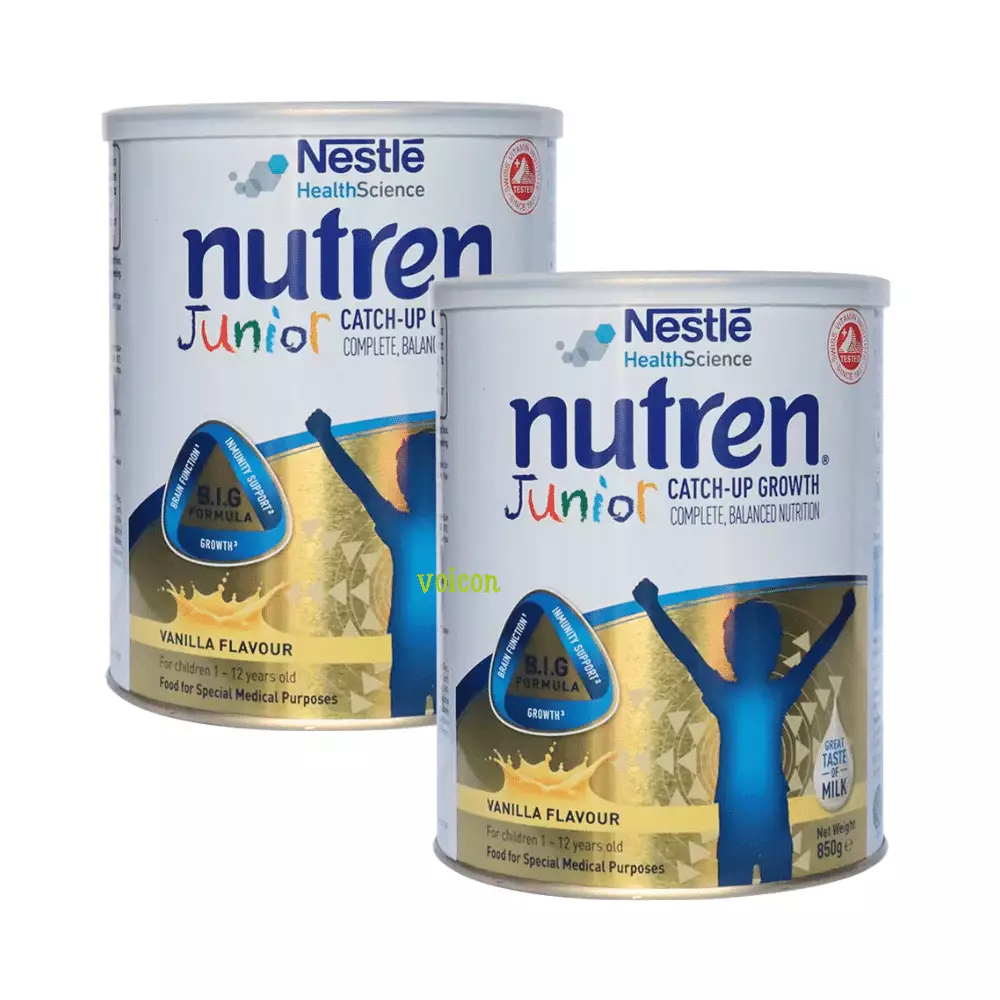 Combo 2 Nutren Combo 2 Lon Sữa Nutren Junior Nestle Thụy Sĩ 850G (Trẻ Từ 1-10 Tuổi)